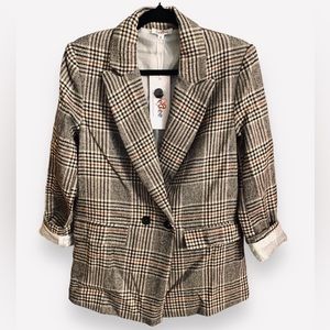 *NEW* Toffee Plaid Blazer Size Small
